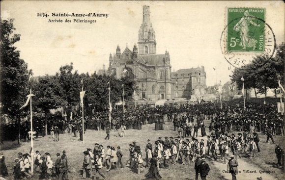 CPA Sainte Anne d'Auray Morbihan, Arrivée des Pèlerinages