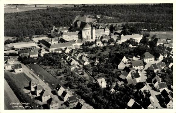 Postcard Wiblingen Ulm an der Donau Baden, aerial photograph