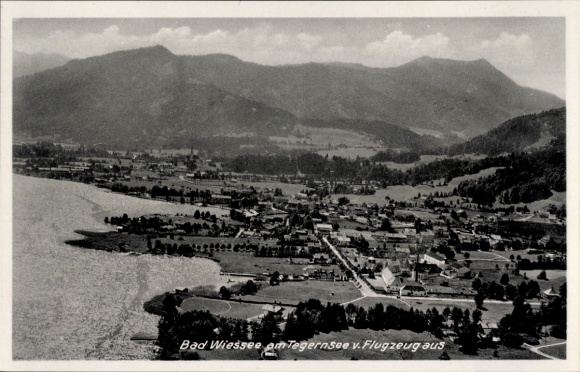 Postcard Bad Wiessee in Upper Bavaria, aerial photograph, Werner Hotel Eden