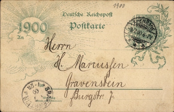 Ganzsachen Ak Jahreszahl 1900, Deutsche Reichspost