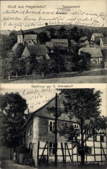 Ak Hegensdorf Büren in Westfalen, herberg, totaaloverzicht
