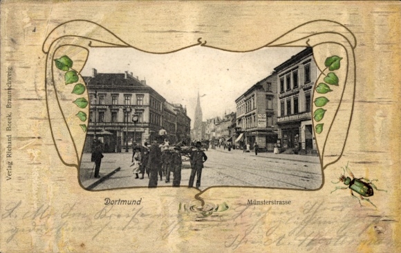 Passepartout Postcard Dortmund in the Ruhr area, Münsterstraße