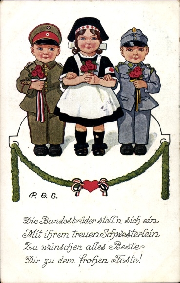 Artist Postcard Engelhard, POE, The federal brothers introduce themselves, soldiers, paramedics
