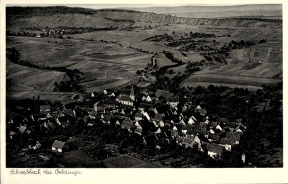 Postcard Schwalbach am Taunus Hessen, aerial photograph