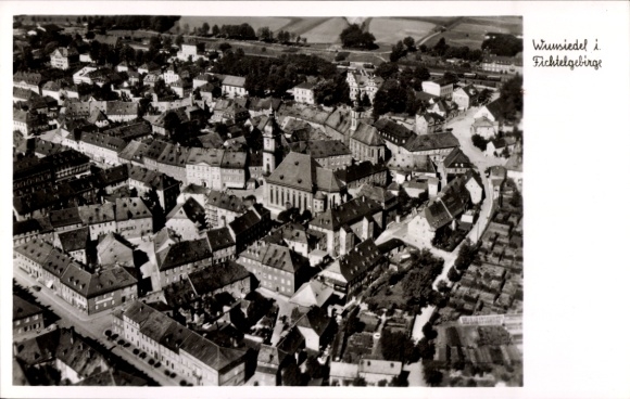 Postcard Wunsiedel Fichtelgebirge, view of the city, field, aerial photograph