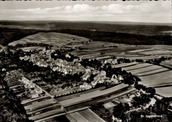 Postcard Schmie Maulbronn in the Enzkreis, Protestant Youth Center, aerial photograph