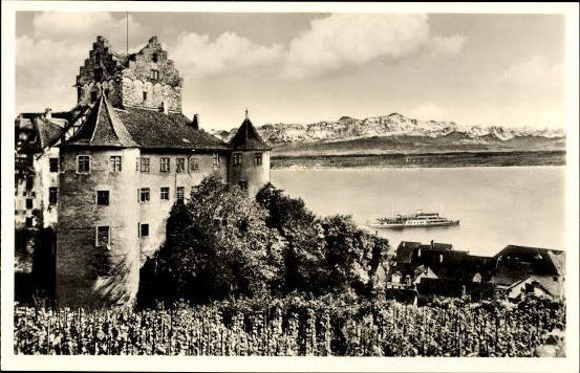 7 old PCs Meersburg on Lake Constance, Fürstenhäusle, old castle, various views