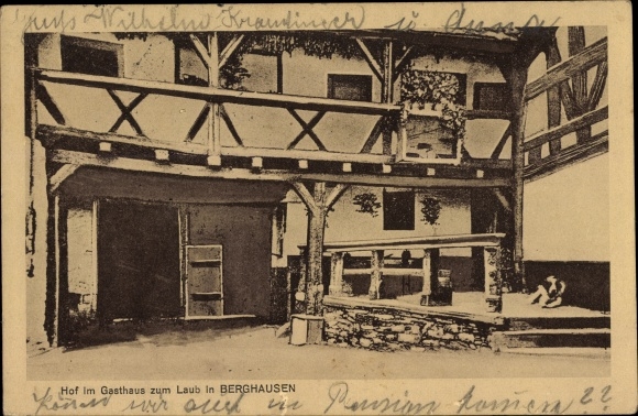 Postcard Berghausen Pfinztal am Kraichgau, Hof im Inn zum Laub