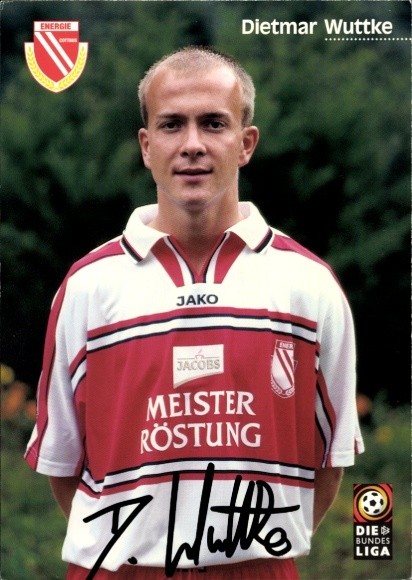 Autogrammkarte Fußballer Dietmar Wuttke, FC Energie Cottbus, Autogramm