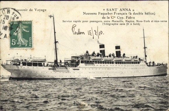 Ak Doppelpropeller Dampfer Sant Anna