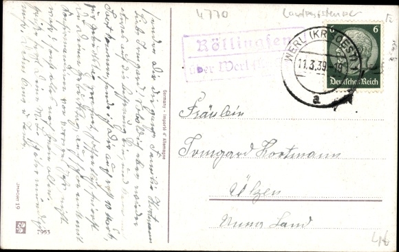 Ak Landpoststempel Böllingsen über Werl Kr. Soest, Glückwunsch Geburtstag, Rosenstrauß