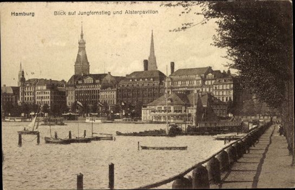 8 alte Ak Hamburg Neustadt, Jungfernstieg, diverse Ansichten