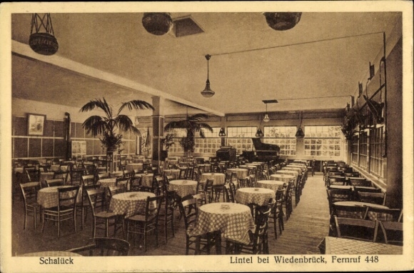 Ak Lintel Rheda Wiedenbrück Ostwestfalen, Schalück, Restaurant, Innenansicht