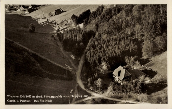 Ak Wieden im Schwarzwald, Fliegeraufnahme, Wiedener Eck, Gasthof und Pension