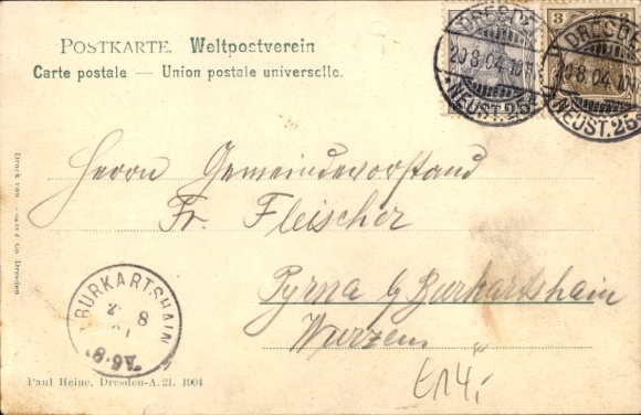 Artist PC Dresden, resumption of shipping traffic on the Elbe, lowest water level in 1904