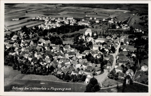Ak Schney Lichtenfels im Obermainland Oberfranken, Fliegeraufnahme