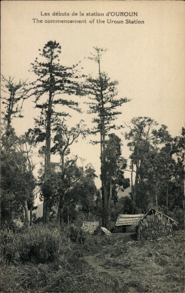 Postcard Ouroun Papua New Guinea, Les Debuts de la Station, Missionnaires du Sacre Coeur
