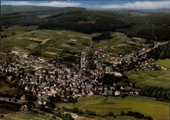 Postcard Wissenbach Eschenburg in Hesse, general view, aerial photo