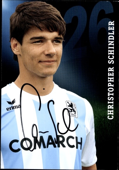 Autogrammkarte Fußballer Christopher Schindler, TSV 1860 München, Autogramm