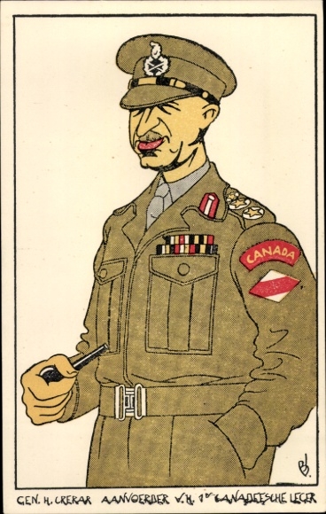 Artist Postcard Canadian General Henry Crerar, caricature