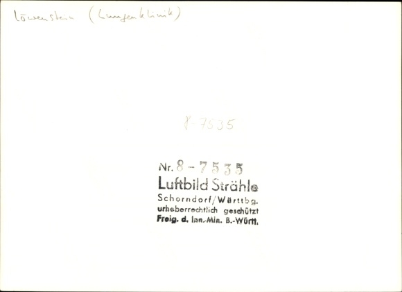 Postcard Löwenstein in Württemberg, lung clinic aerial photo Strähle Schorndorf/Württbg.