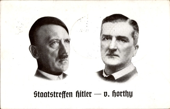 KP Führer i kanclerz Rzeszy Adolf Hitler, administrator Rzeszy von Horthy, spotkanie państwowe 1938