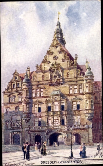 Artist Postcard Flower, C., Dresden, Georgentor