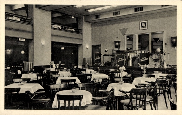 Postcard Mühlhausen in Thuringia, Central-Palast-Cafe, owner Ferd. Tapella
