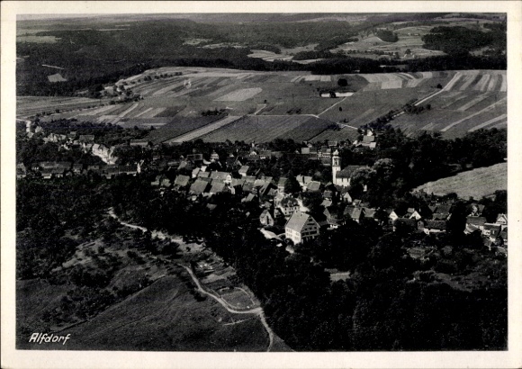 Postcard Alfdorf in Württemberg, aerial photograph
