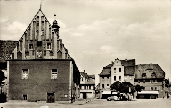Postcard Buttstädt in Thuringia, town hall on the market