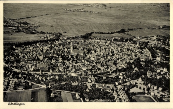 Postcard Nördlingen in Swabia, aerial photograph
