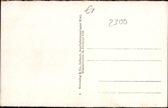 Postcard Kiel in Schleswig Holstein, train station with Hansa Hotel