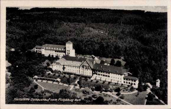 Postcard Donaustauf in the Upper Palatinate, aerial photograph, sanatorium