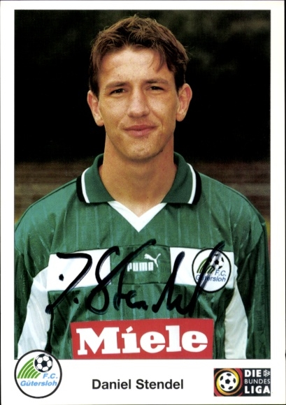 Autograph card footballer Daniel Stendel, FC Gütersloh, autograph