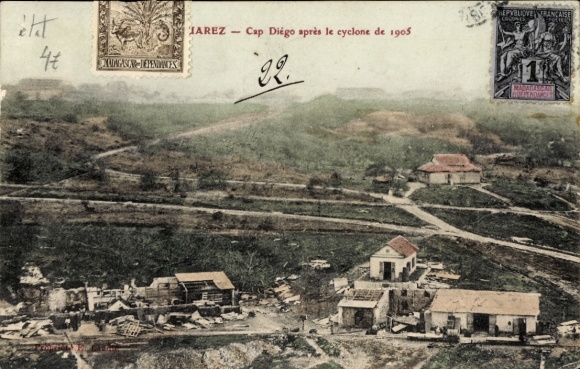 PC Diego Suarez Madagascar, Cap Diego apres le cyclone de 1905