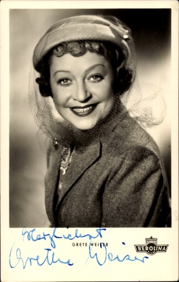 Ak Schauspielerin Grethe Weiser, Portrait, Hut