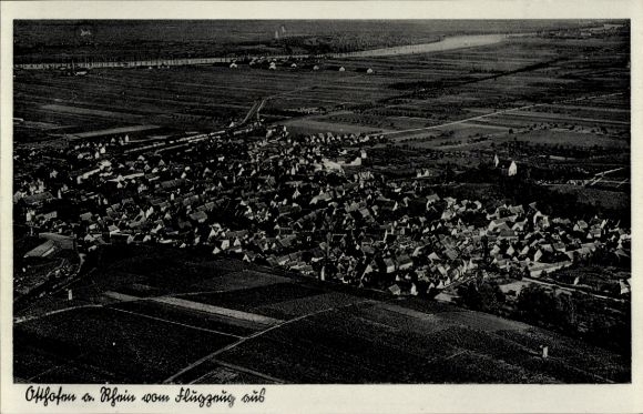 Ak Osthofen in Rheinhessen, Fliegeraufnahme