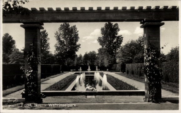Postcard Forst in Niederlausitz, Wehrinselpark