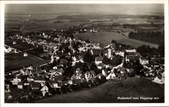 Postcard Aulendorf in Württemberg, aerial photograph