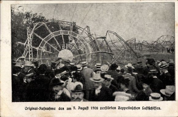 PC Destroyed Zeppelin Airship, August 5, 1908