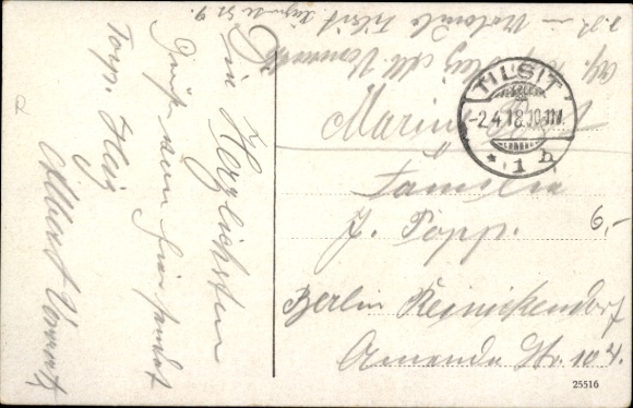 Postcard Sovietsk Tilsit East Prussia, steamer party, Memel side