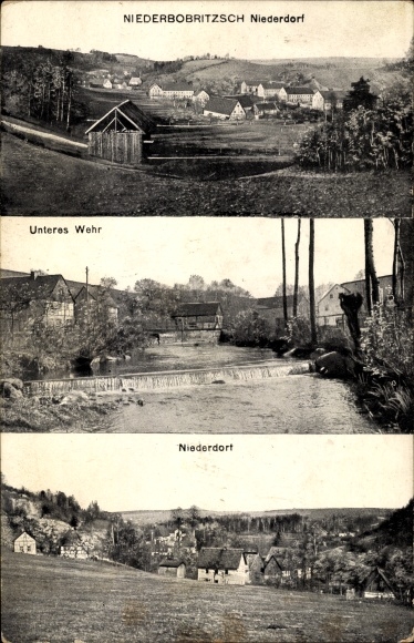 Ak Niederbobritzsch Bobritzsch Hilbersdorf im Erzgebirge, Wehr, Niederdorf