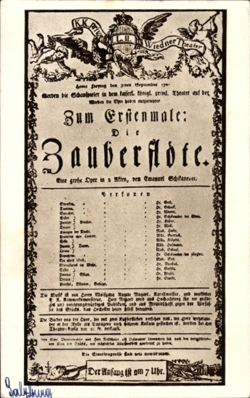 Ak Wien 4 Wieden, Oper Zauberflöte, Wiedner Theater