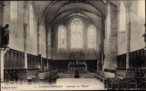 Ak Lorrez le Bocage Seine et Marne, interieur de l'Eglise