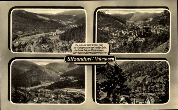 Ak Sitzendorf in Thüringen, Gesamtansicht, Teilansichten