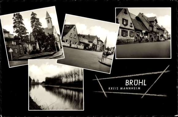 PC Brühl in Baden, river section, street section, houses