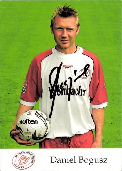Autograph card footballer Daniel Bogusz, Sportfreunde Siegen, autograph