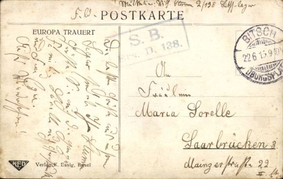 Artist Postcard Europe mourns, wounded soldiers of different nations after the battle, I WK