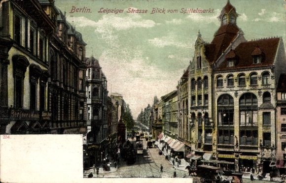 Ak Berlin Mitte, Leipziger Straße, Spittelmarkt, Leipziger Straße