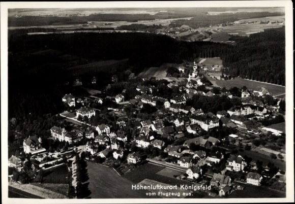 Postcard Königsfeld im Schwarzwald Baden, aerial photograph
